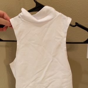 ASOS white high neck crop top